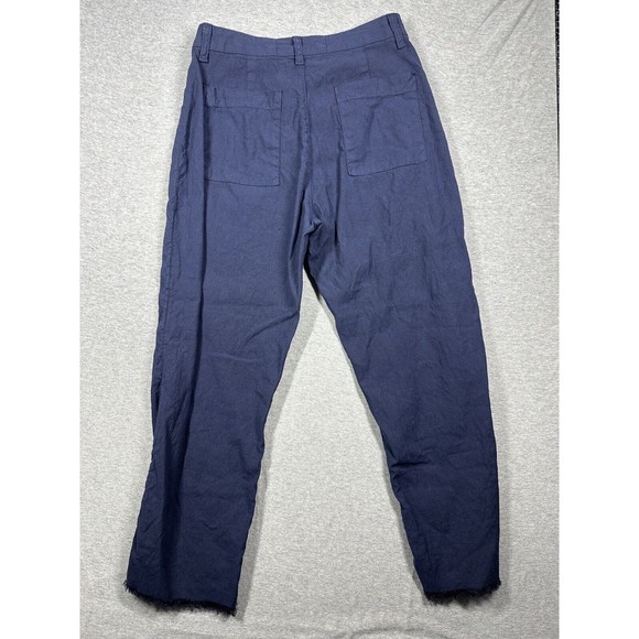 Frank & Eileen $298 Kinsale Italian Performance Linen Flax Size 2 - Navy Blue - Picture 9 of 14